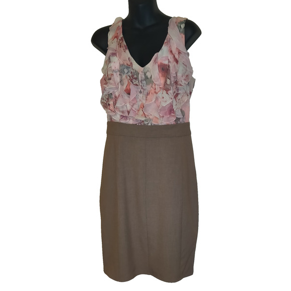 New York And Company Dress Womens LARGE Chiffon Ruffles Sleeveless Summer Classy - Picture 1 of 16